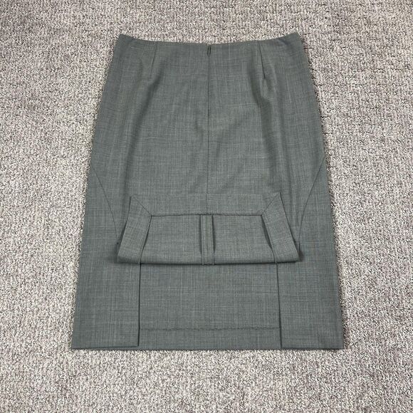 Theory Skirt Womens Two Gray Wool Blend Pencil Career Office Capsule Minimal USA - Picture 4 of 9
